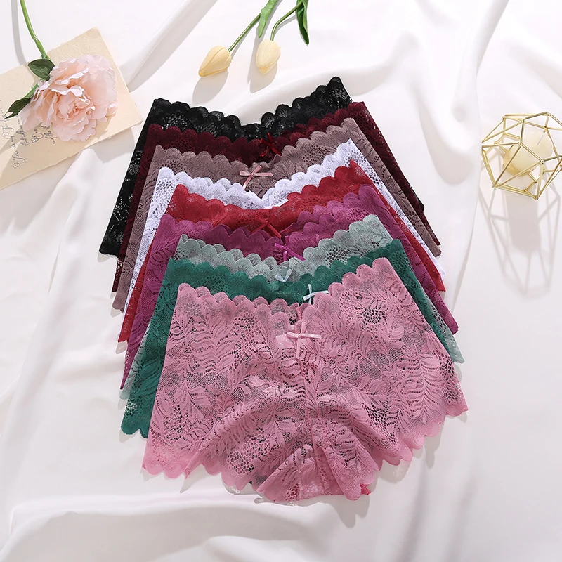 4PC Sexy Underwear Perspective Lace Women Panties Floral Solid Hollow Out Briefs Female Underpants Breathablle Women Lingerie 4PC Sexy Underwear Perspective Lace Women Panties Floral Solid Hollow Out Briefs Female Underpants Breathablle Women Lingerie