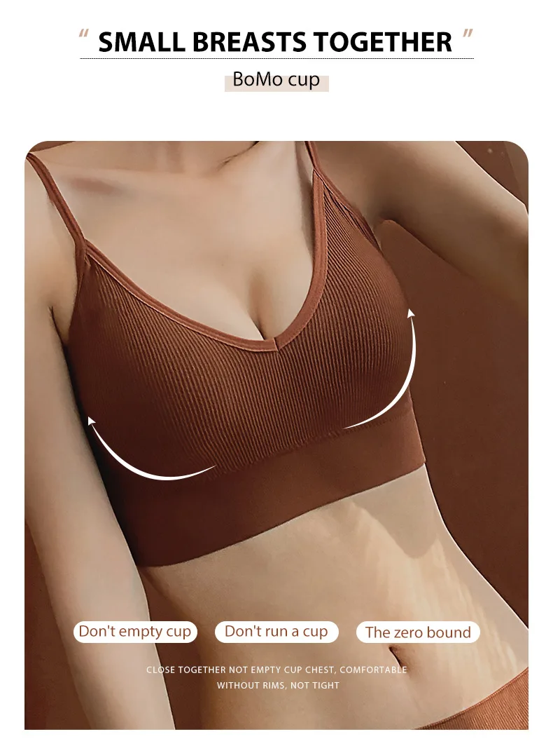 Women Seamless Bra Set Sexy Thong Low Waist Panties Sports Bralette Wire Free Lingerie Brassiere Cotton Female Underwear 2 Pcs
