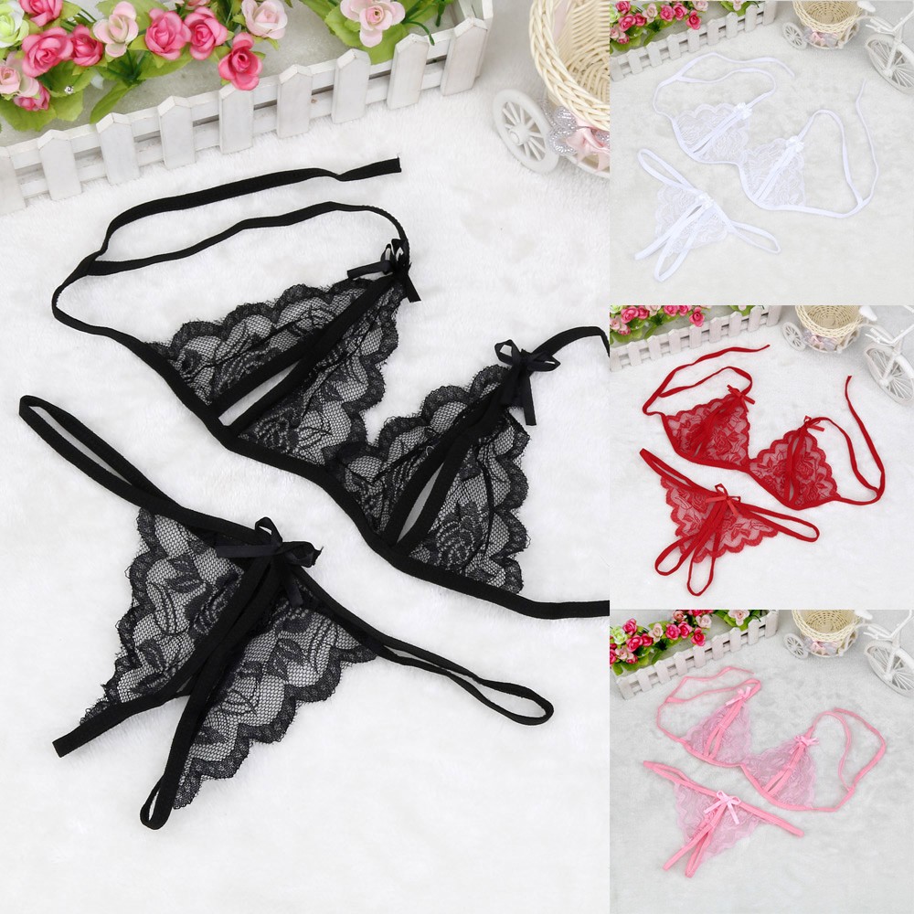 Lace Hollow Out Underwear Bra Set Sexy Lingerie Sex Sleepwear G-string Bra Suit Femme Lingerie Set Pajamas Erotic Clothing 2023