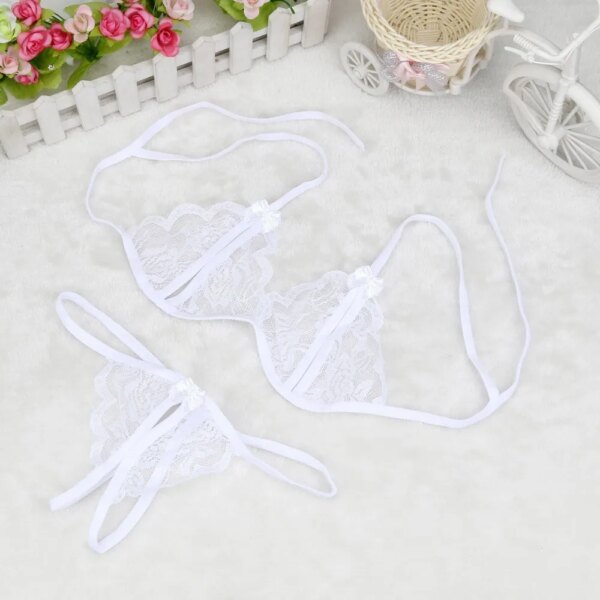 Lace Hollow Out Underwear Bra Set Sexy Lingerie Sex Sleepwear G-string Bra Suit Femme Lingerie Set Pajamas Erotic Clothing 2023
