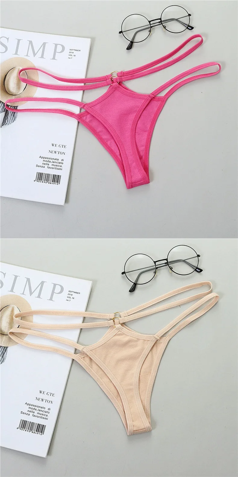 Thin Strap Hollow Panties Women Sexy G-String Soft Lingerie Low Rise Thong Breathable Female Underwear Solid Color Briefs Thin Strap Hollow Panties Women Sexy G-String Soft Lingerie Low Rise Thong Breathable Female Underwear Solid Color Briefs
