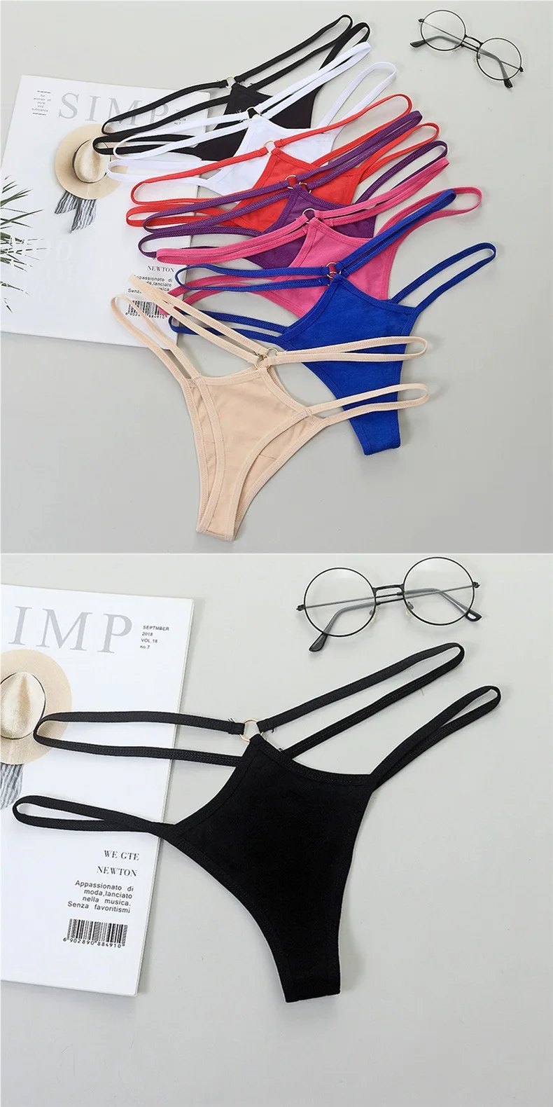 Thin Strap Hollow Panties Women Sexy G-String Soft Lingerie Low Rise Thong Breathable Female Underwear Solid Color Briefs Thin Strap Hollow Panties Women Sexy G-String Soft Lingerie Low Rise Thong Breathable Female Underwear Solid Color Briefs