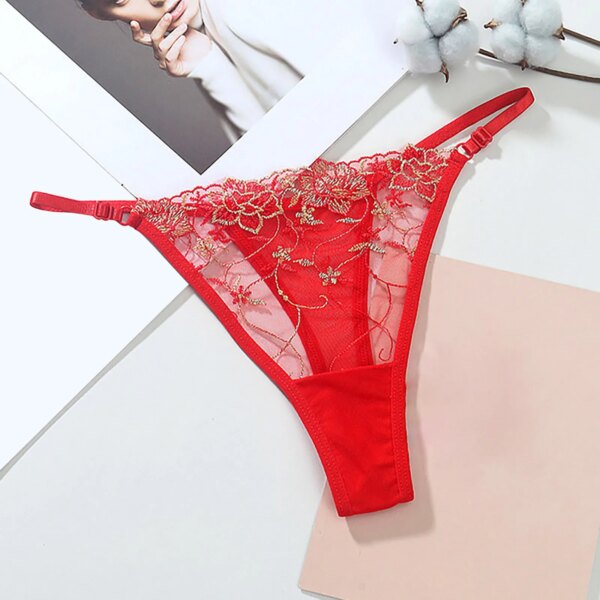 2023 New Womens Sexy T-Back Thongs G-Strings Mesh Sheer Panties T Pants Lingerie Low Waist See-Through Underpants Lenceria