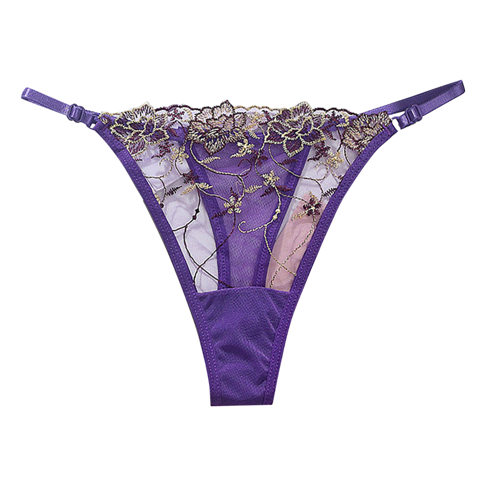 2023 New Womens Sexy T-Back Thongs G-Strings Mesh Sheer Panties T Pants Lingerie Low Waist See-Through Underpants Lenceria