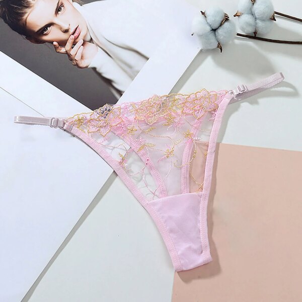2023 New Womens Sexy T-Back Thongs G-Strings Mesh Sheer Panties T Pants Lingerie Low Waist See-Through Underpants Lenceria