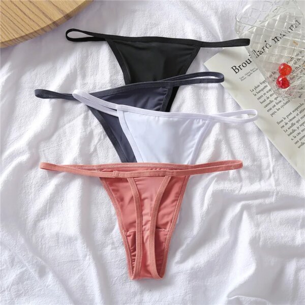 3Pcs/set Sexy Low-rise Thongs Women Bikini Panties T-back Underpants M-XL Female G-String Panty Ladies Thong Lingerie