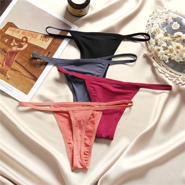 3Pcs/set Sexy Low-rise Thongs Women Bikini Panties T-back Underpants M-XL Female G-String Panty Ladies Thong Lingerie