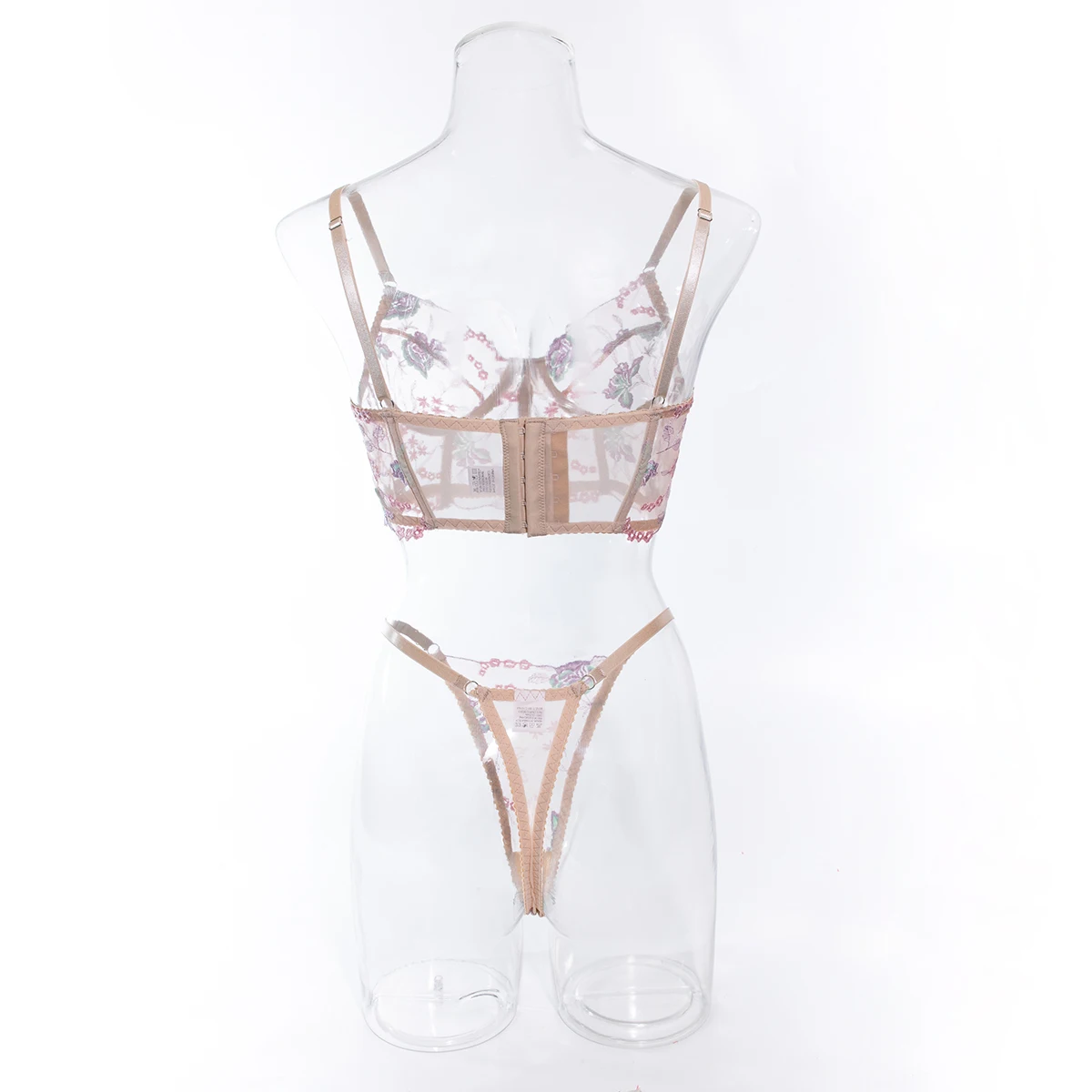 Yimunancy Floral Embroidery Lingerie Set Women Boho Intimates Sensual Sexy 2-Piece Bra + Panty Underwear Set Yimunancy Floral Embroidery Lingerie Set Women Boho Intimates Sensual Sexy 2-Piece Bra + Panty Underwear Set