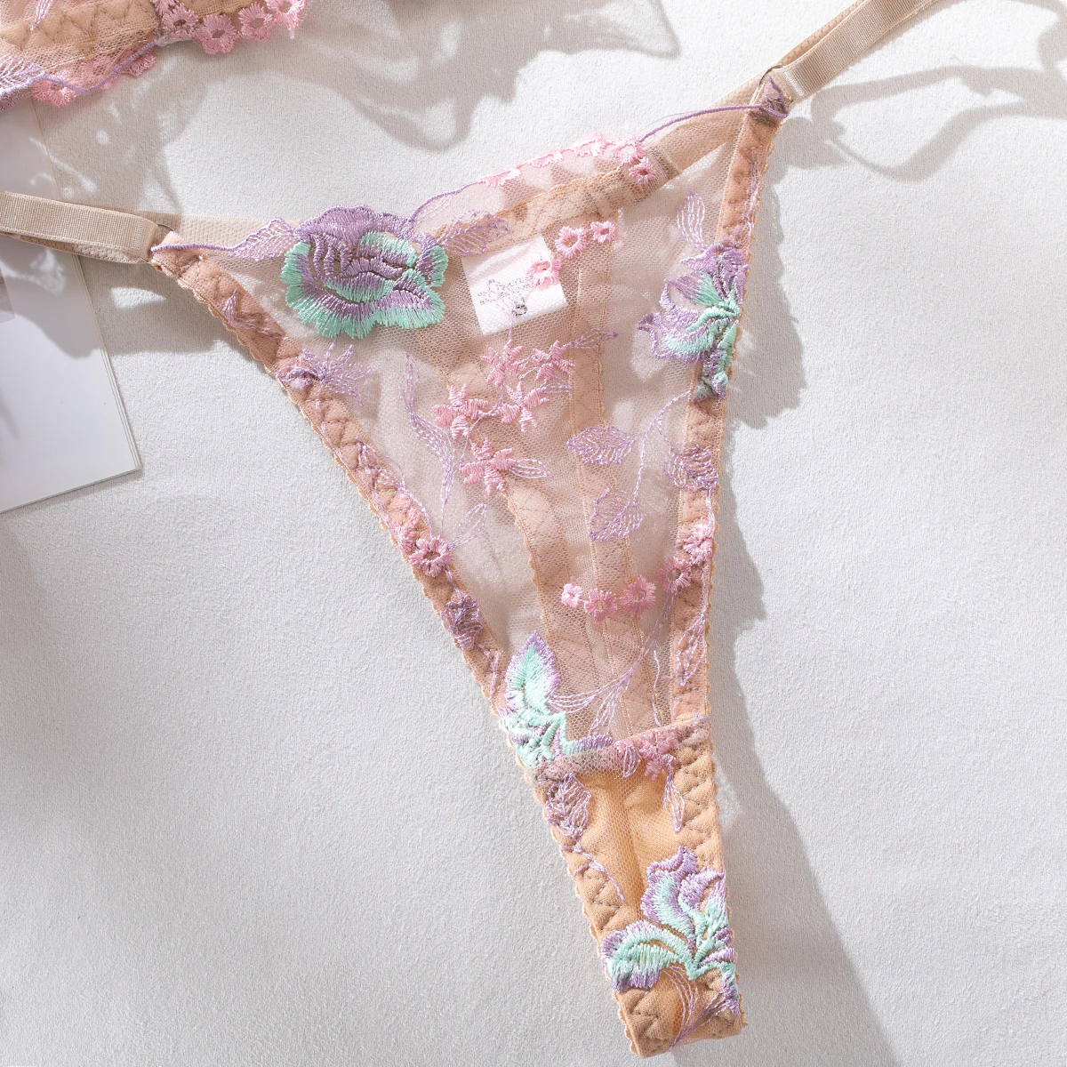 Yimunancy Floral Embroidery Lingerie Set Women Boho Intimates Sensual Sexy 2-Piece Bra + Panty Underwear Set Yimunancy Floral Embroidery Lingerie Set Women Boho Intimates Sensual Sexy 2-Piece Bra + Panty Underwear Set