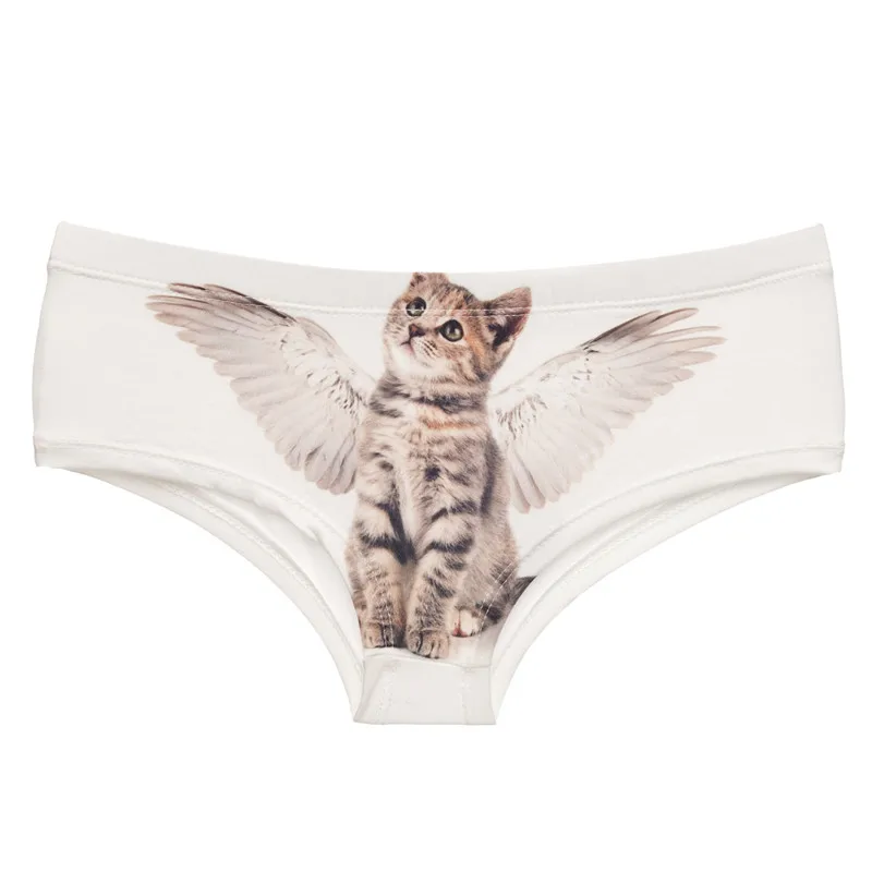DeanFire Kawaii 3D Panties Women Underwear ANGEL CAT Cartoon Print Lovely Push Up Briefs Lingerie Thong for Female DeanFire Kawaii 3D Panties Women Underwear ANGEL CAT Cartoon Print Lovely Push Up Briefs Lingerie Thong for Female