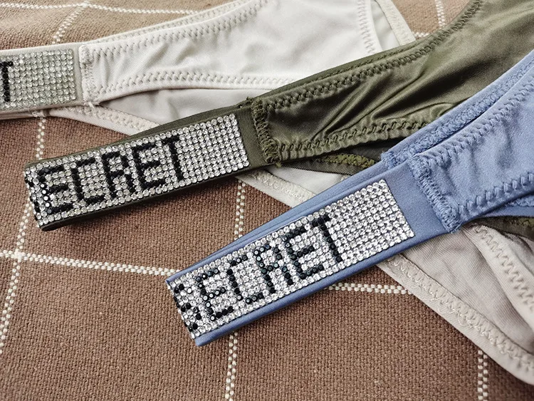 Shiny Rhinestone Thong Women Low Waist Panties Sexy Underwear Ladies Briefs Lingere Panty Underware Womens Lingerie Thongs
