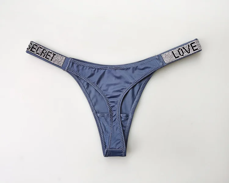 Shiny Rhinestone Thong Women Low Waist Panties Sexy Underwear Ladies Briefs Lingere Panty Underware Womens Lingerie Thongs