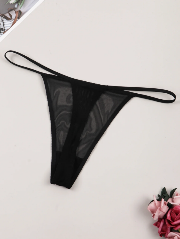 See-through Thong Sexy Fashion G-String Panties Women Mesh T-back Underwear Yes Daddy Prints Lingerie