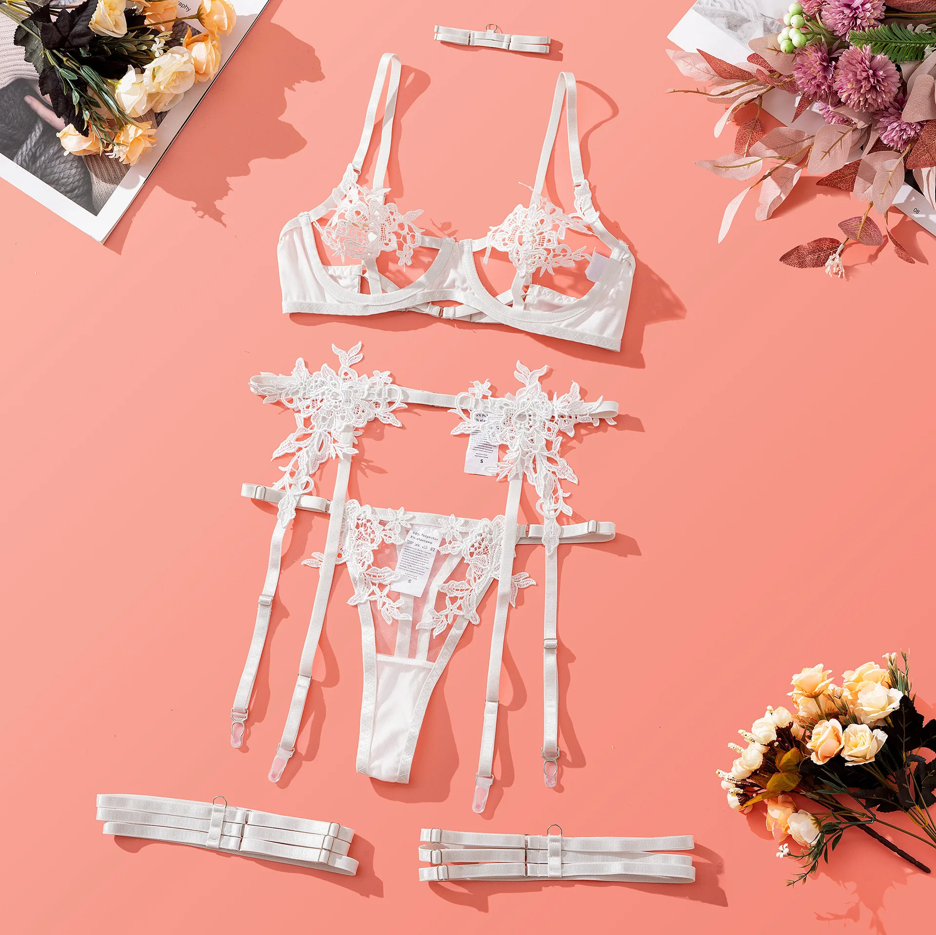 Ellolace Sensual Lingerie Open Bra See Through Fancy Underwear Uncensored Luxury Lace Porn Exotic Sets Sexy Outfits Intimate