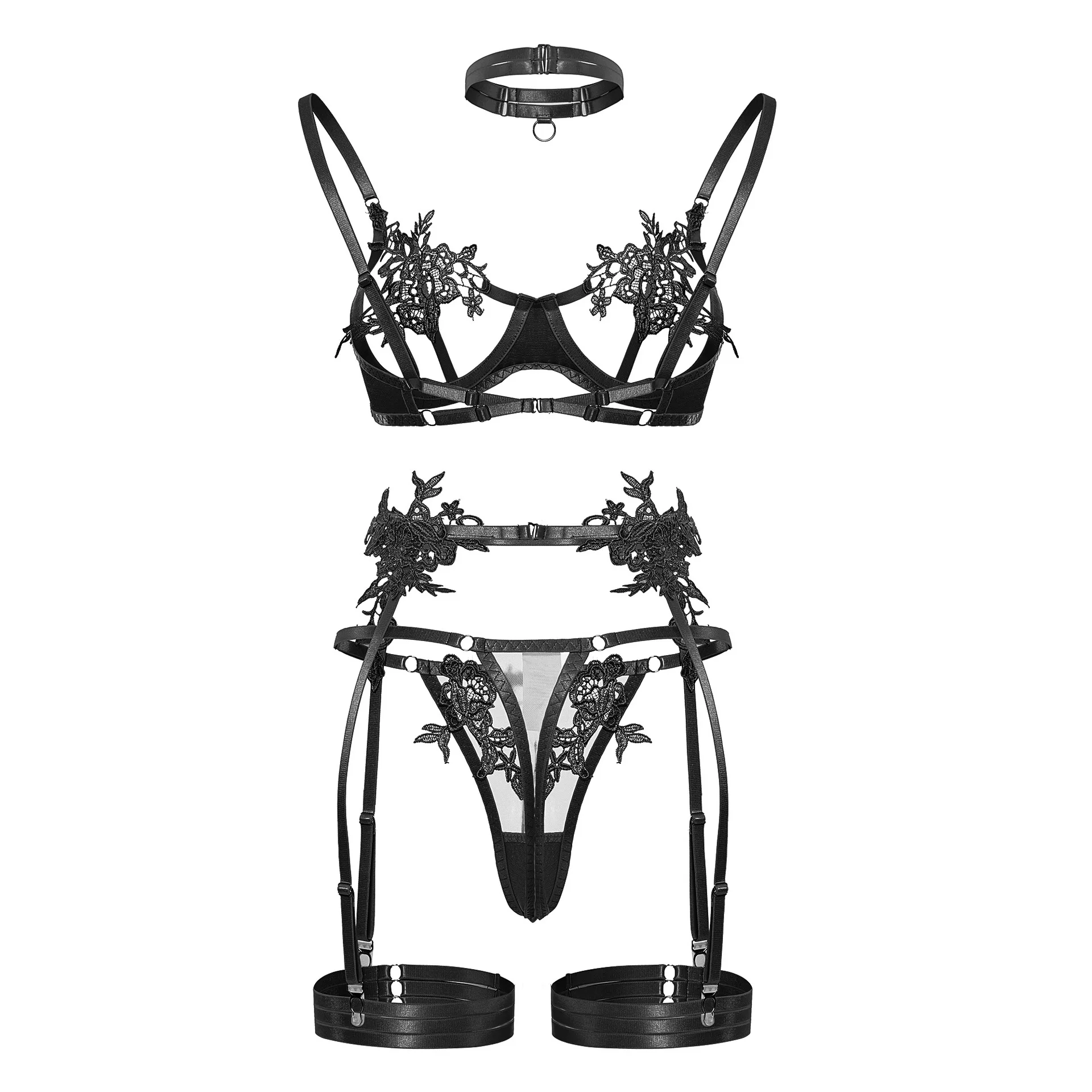 Ellolace Sensual Lingerie Open Bra See Through Fancy Underwear Uncensored Luxury Lace Porn Exotic Sets Sexy Outfits Intimate