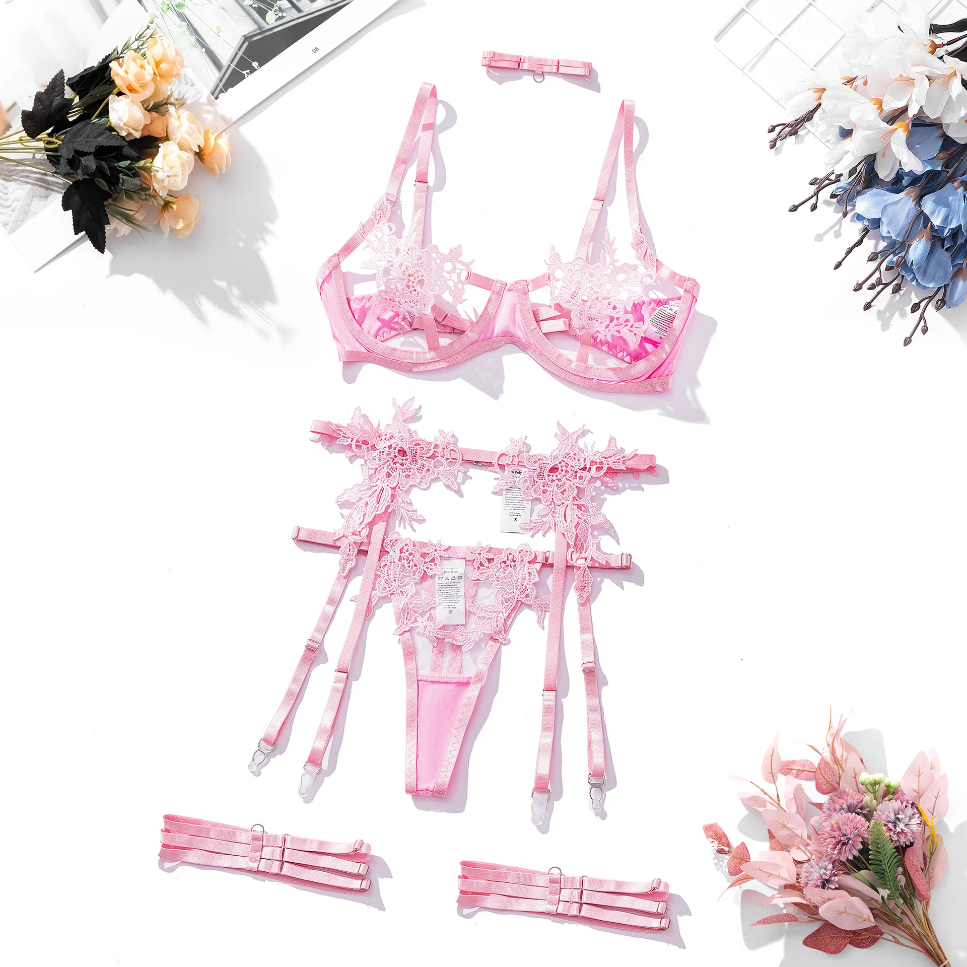 Ellolace Sensual Lingerie Open Bra See Through Fancy Underwear Uncensored Luxury Lace Porn Exotic Sets Sexy Outfits Intimate