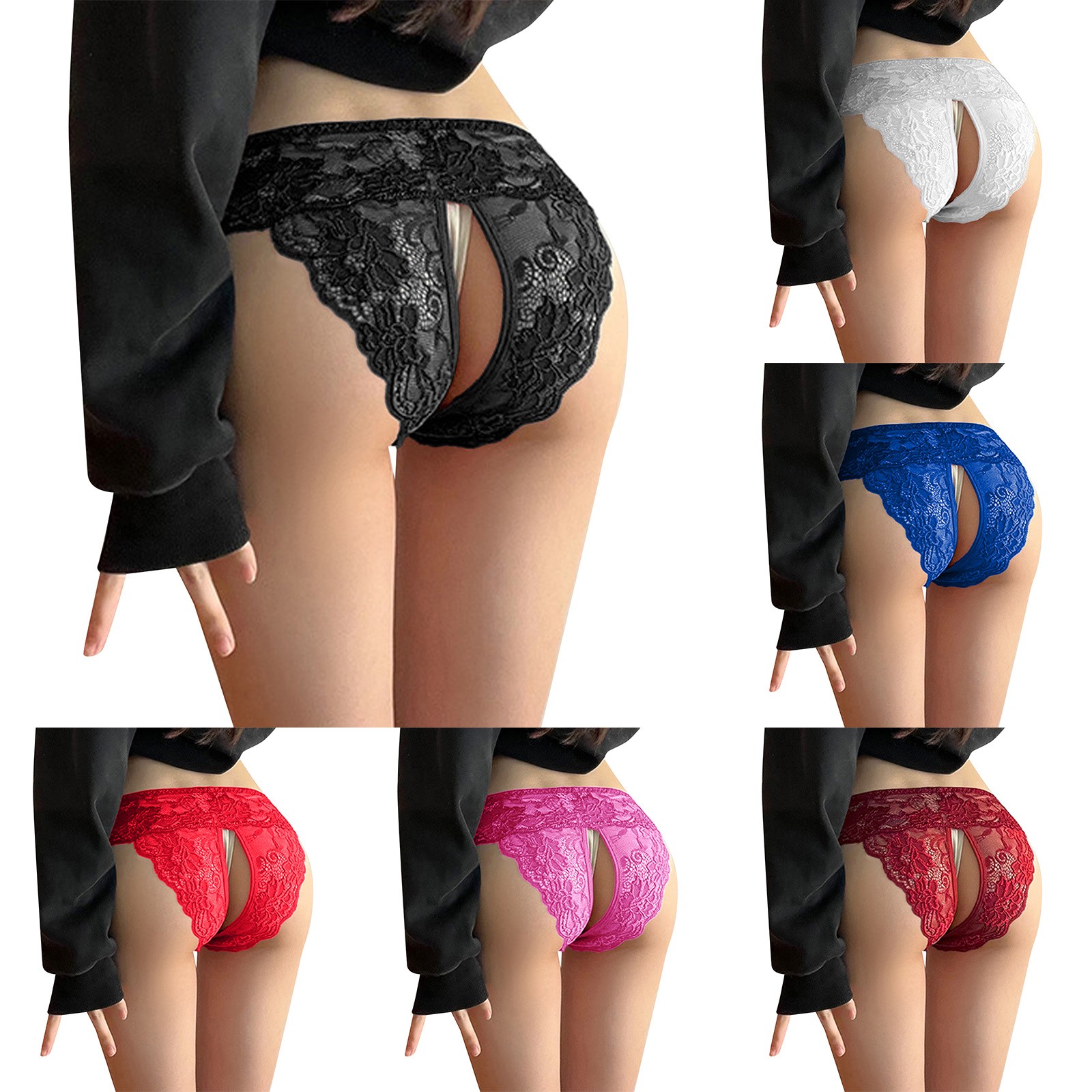 Plus Size 4XL Sexy Open Crotch Panties for Women Crotchless Underwear Thong Female Sexy Lingerie Lace Briefs трусы женские