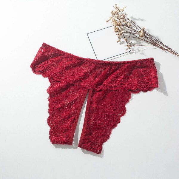 Plus Size 4XL Sexy Open Crotch Panties for Women Crotchless Underwear Thong Female Sexy Lingerie Lace Briefs трусы женские