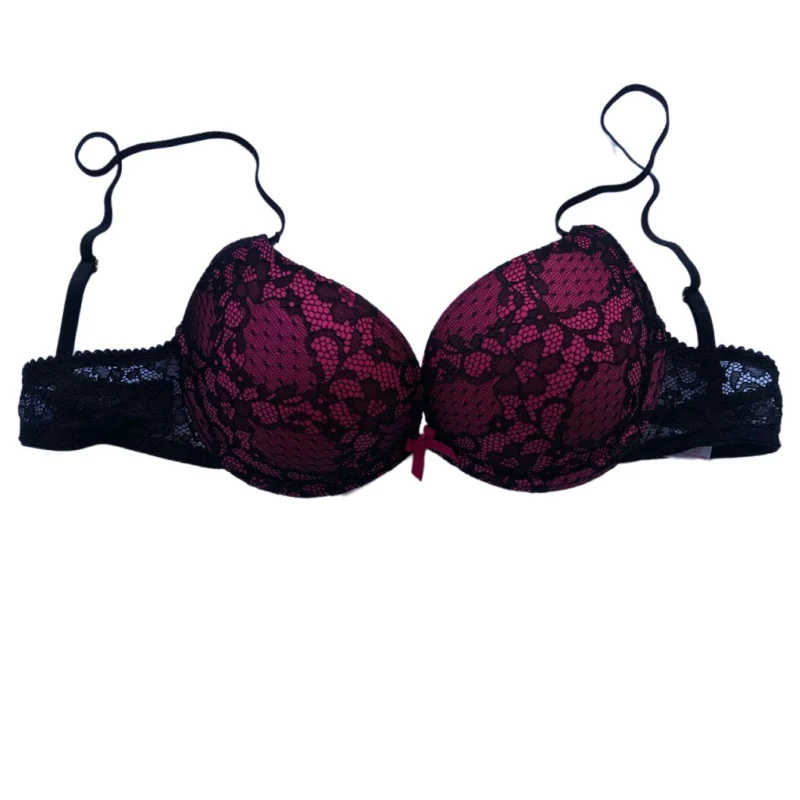 Cotton Deep V Lace Surface Push Up Sexy Bra Panty Sets Matching Bow G-string Comfortable Underwear Women Lingerie Set Intimates