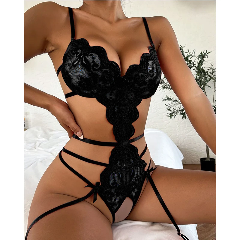 Blue Halter Bra Set Women Sexy Lingerie Sets Solid Mesh Lace Patchwork Woman Underwear Set With Garter Belts Hot Erotic Costumes Blue Halter Bra Set Women Sexy Lingerie Sets Solid Mesh Lace Patchwork Woman Underwear Set With Garter Belts Hot Erotic Costumes
