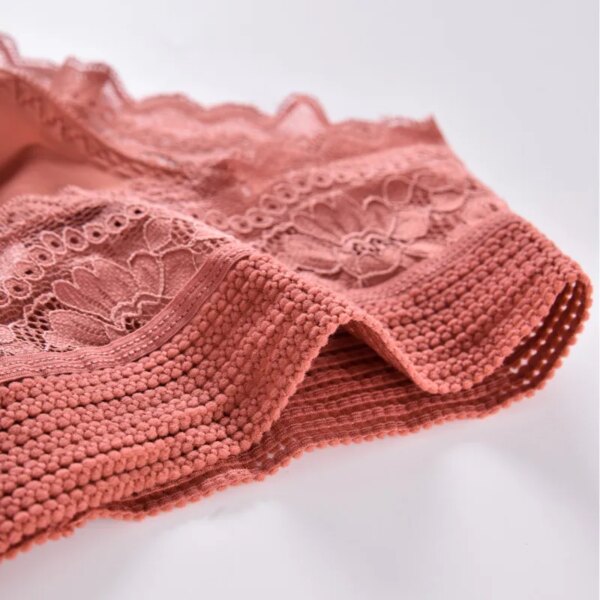 Sexy High Waisted Women's Underwear Elastic Breathable Panties Hollowed Out Embroidery Summer Cool Lingerie Solid Color Fashion
