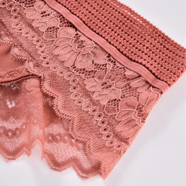 Sexy High Waisted Women's Underwear Elastic Breathable Panties Hollowed Out Embroidery Summer Cool Lingerie Solid Color Fashion