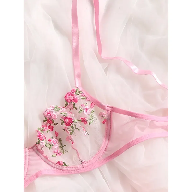 Sexy Lingerie Woman Lace Transparent Underwear Fairy Embroidery Brief Sets Delicate Bra Kit Push Up Breves Sets Sexy Lingerie Woman Lace Transparent Underwear Fairy Embroidery Brief Sets Delicate Bra Kit Push Up Breves Sets