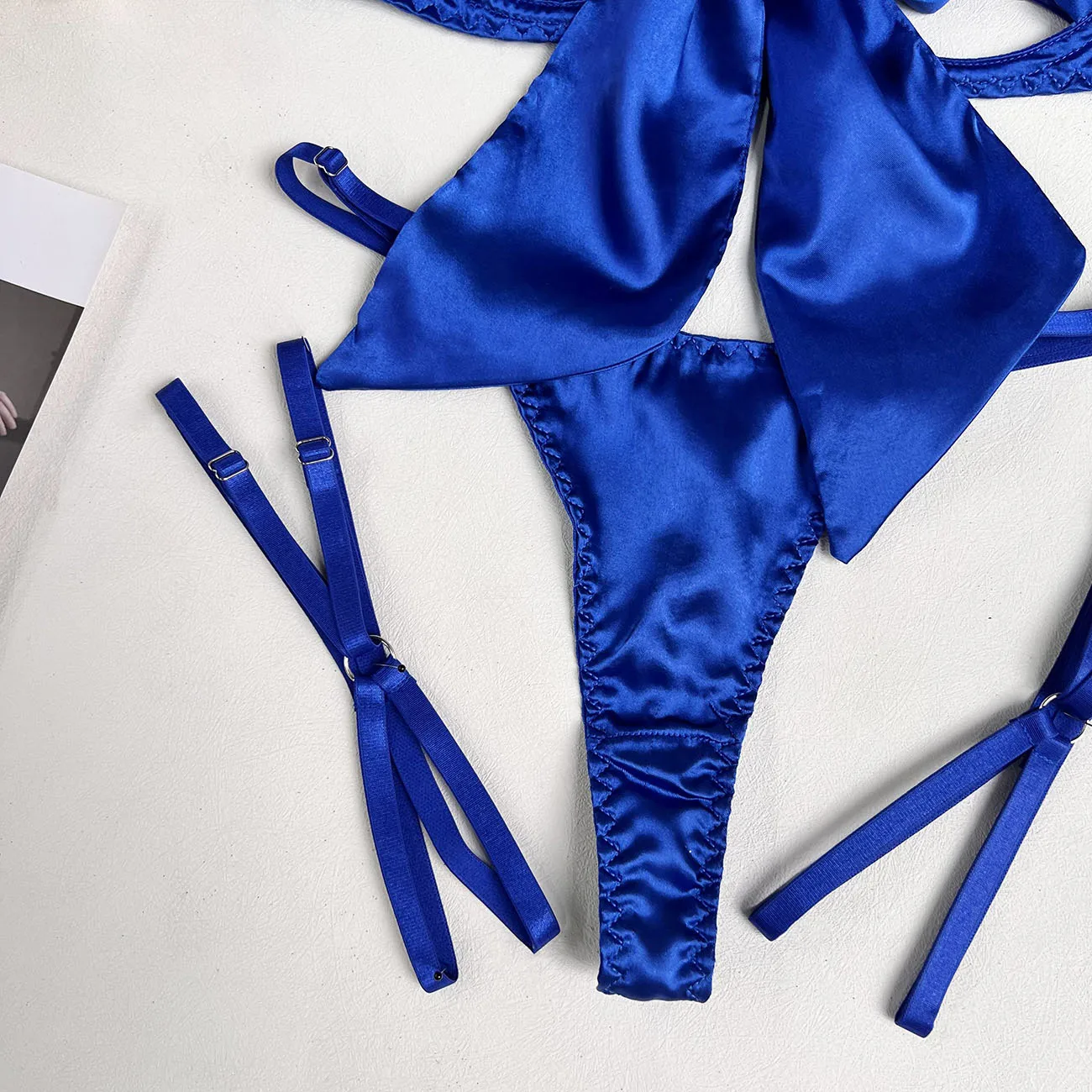 Ellolace Bowknot Lingerie Open Bra Lace Up Sexy Underwear 3-Piece Satin Erotic Outfit Young Girls Uncensored Bilizna Set Of Sex Ellolace Bowknot Lingerie Open Bra Lace Up Sexy Underwear 3-Piece Satin Erotic Outfit Young Girls Uncensored Bilizna Set Of Sex