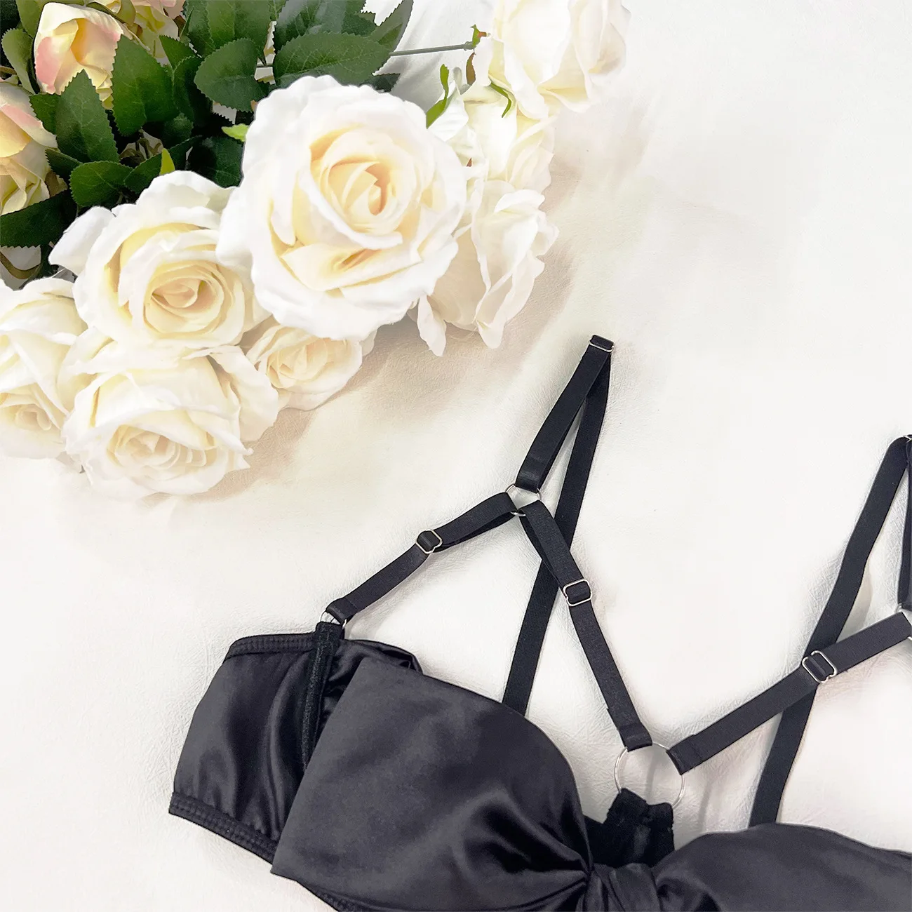 Ellolace Bowknot Lingerie Open Bra Lace Up Sexy Underwear 3-Piece Satin Erotic Outfit Young Girls Uncensored Bilizna Set Of Sex Ellolace Bowknot Lingerie Open Bra Lace Up Sexy Underwear 3-Piece Satin Erotic Outfit Young Girls Uncensored Bilizna Set Of Sex