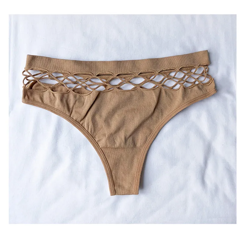 Sexy Women's Thong Panties Waist Hollow G-Strings Woman Lingerie Breathable Nylon Underwear Ladies Thongs Underpants Briefs