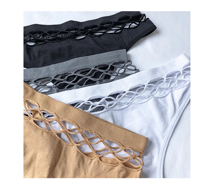 Sexy Women's Thong Panties Waist Hollow G-Strings Woman Lingerie Breathable Nylon Underwear Ladies Thongs Underpants Briefs