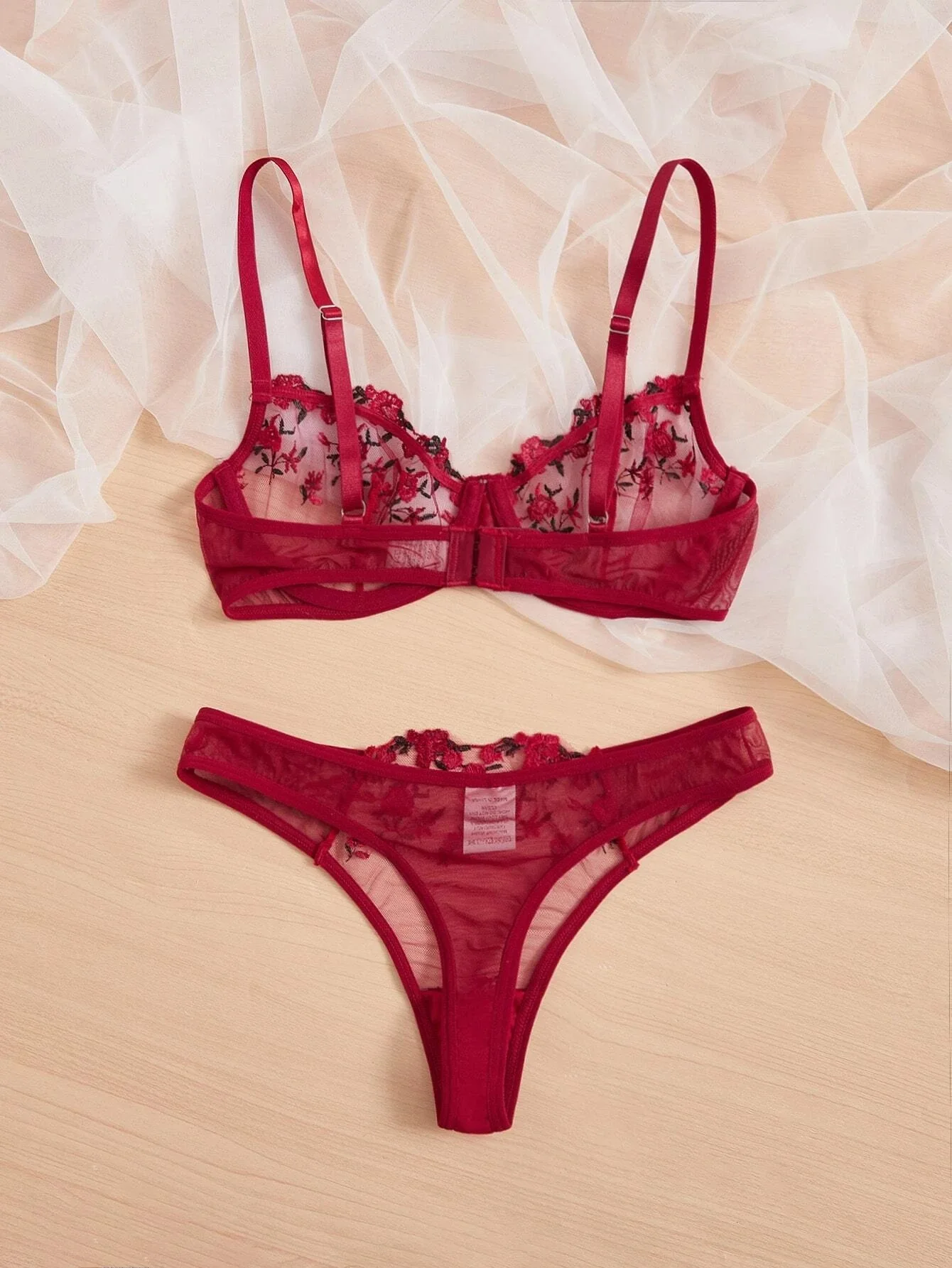 New Transparent Lace Bra Women Sheer Temptation Exotic Sexy Lingerie Set Ladies Embroidery Floral Bras Underwear Sets Push Up