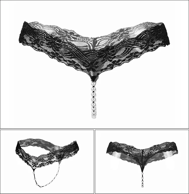 Sexy String Lace Underwear Women Back Bow Panties Women G String T-back Thong Transparent Lingerie Cute with Pearls Panties New Sexy String Lace Underwear Women Back Bow Panties Women G String T-back Thong Transparent Lingerie Cute with Pearls Panties New