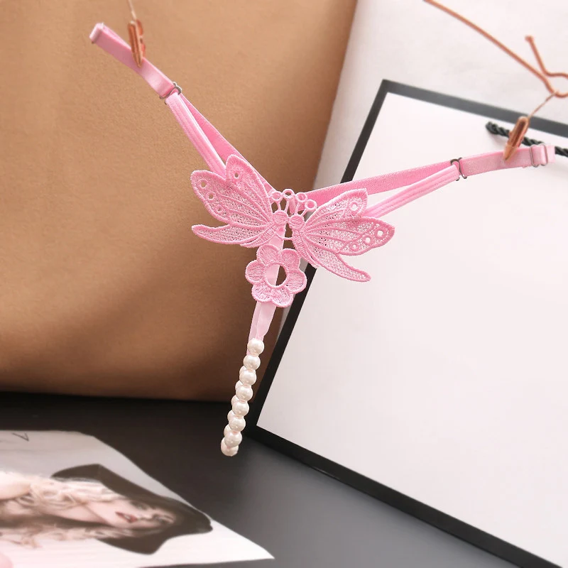 Sexy String Lace Underwear Women Back Bow Panties Women G String T-back Thong Transparent Lingerie Cute with Pearls Panties New Sexy String Lace Underwear Women Back Bow Panties Women G String T-back Thong Transparent Lingerie Cute with Pearls Panties New