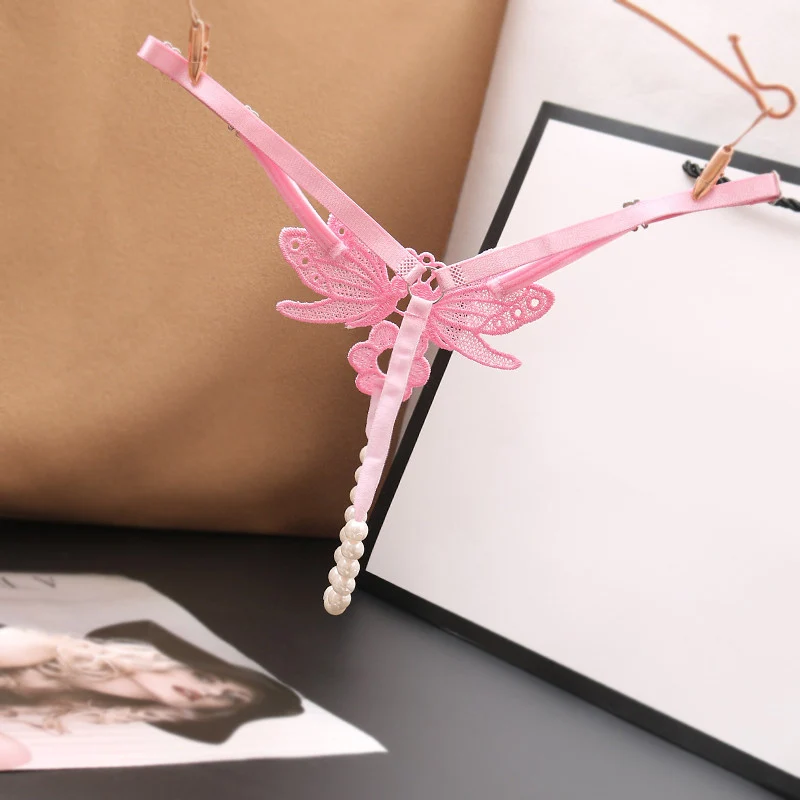 Sexy String Lace Underwear Women Back Bow Panties Women G String T-back Thong Transparent Lingerie Cute with Pearls Panties New Sexy String Lace Underwear Women Back Bow Panties Women G String T-back Thong Transparent Lingerie Cute with Pearls Panties New