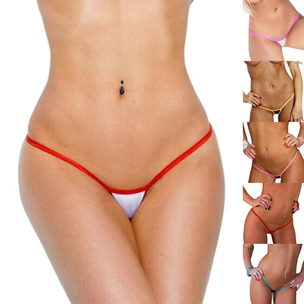 Women Panties Lingerie Sexy Thongs Low-Rise Thin Block Sexy G-string Female Women Thong Skinny   for Daily Wear
