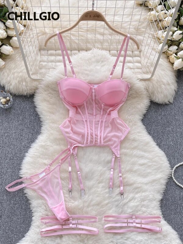 Women Sexy Mesh Transparent Bra Brief Suits Fashion Erotic Intimate Lingerie Bodycon Push Up Underwire Underwear Sets