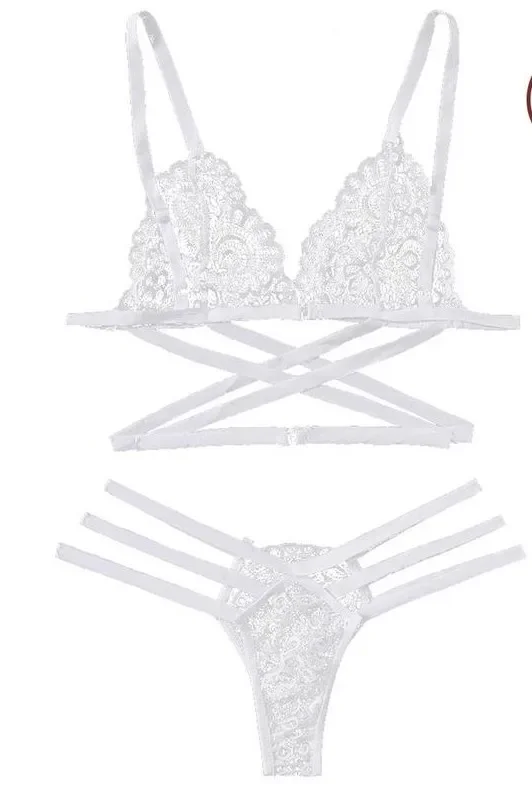 Sexy Lace Women Sexy Bra Set Polyester Bandage Push Up Underwear Set Beauty Back Bra Costume Intimates Lingerie