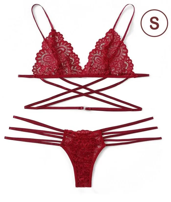 Sexy Lace Women Sexy Bra Set Polyester Bandage Push Up Underwear Set Beauty Back Bra Costume Intimates Lingerie
