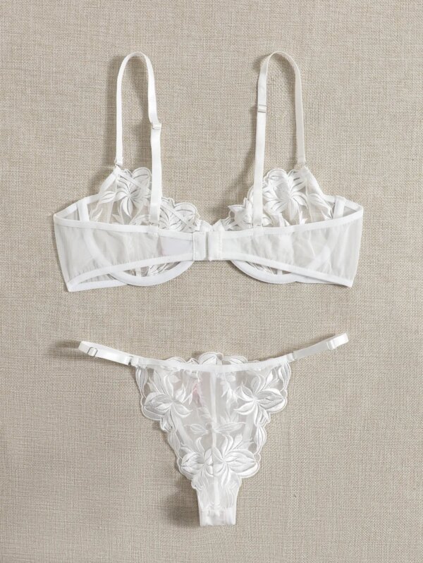 Sexy Lingerie Woman Lace Transparent Underwear Fairy Embroidery Brief Sets Delicate Bra Kit Push Up Breves Sets Erotic Bra 2024