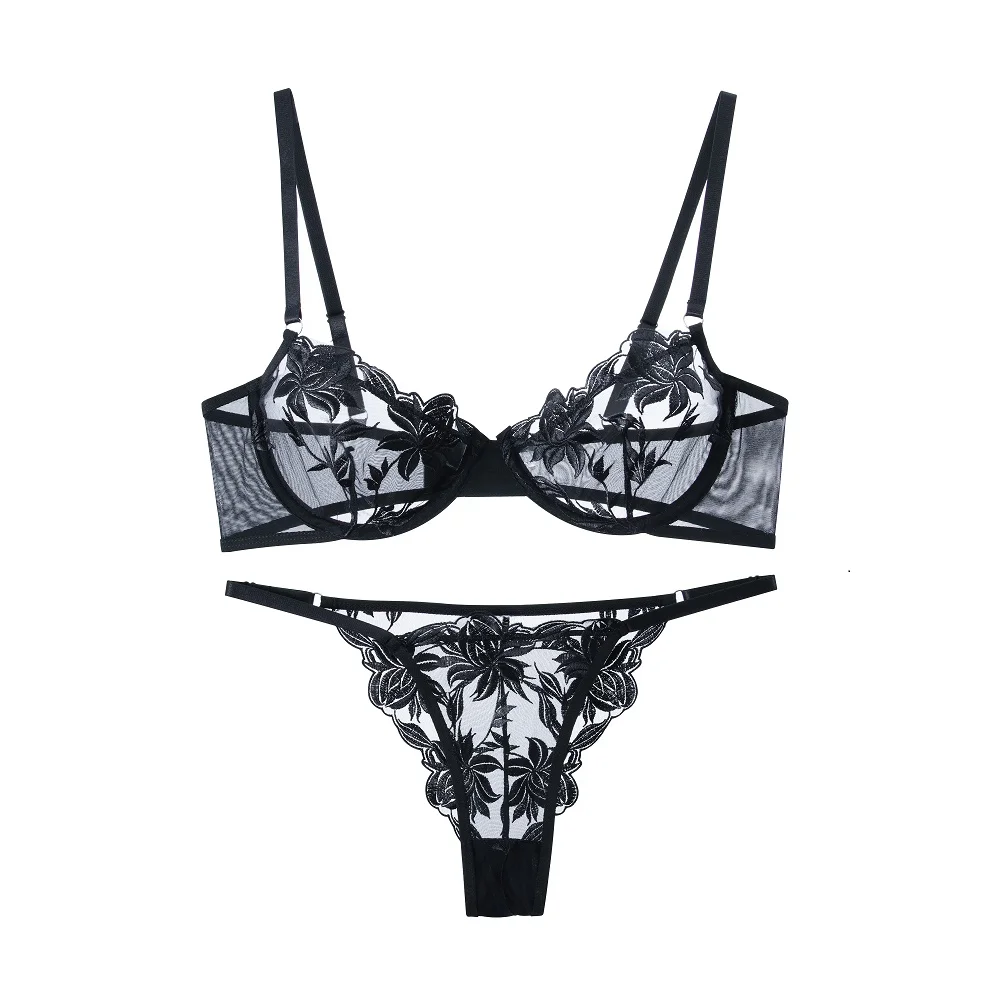 Sexy Lingerie Woman Lace Transparent Underwear Fairy Embroidery Brief Sets Delicate Bra Kit Push Up Breves Sets Erotic Bra 2024 Sexy Lingerie Woman Lace Transparent Underwear Fairy Embroidery Brief Sets Delicate Bra Kit Push Up Breves Sets Erotic Bra 2024