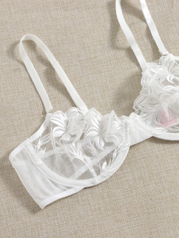 Sexy Lingerie Woman Lace Transparent Underwear Fairy Embroidery Brief Sets Delicate Bra Kit Push Up Breves Sets Erotic Bra 2024