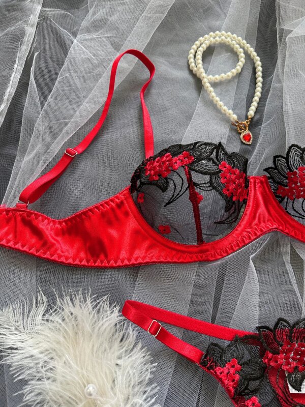 Fancy Lingerie Floral Lace Bra Set Bilizna Luxury Well-Looking Underwear Sexy Erotic Fairy Fine Lace Exotic Sets