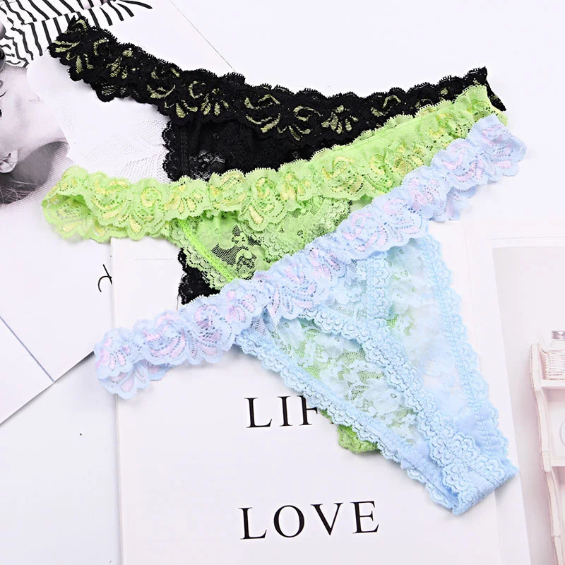 colorful fashion Women's Sexy lace Thongs G-string Underwear Panties Briefs For Ladies lingerie T-back 1pcs/lot ah23