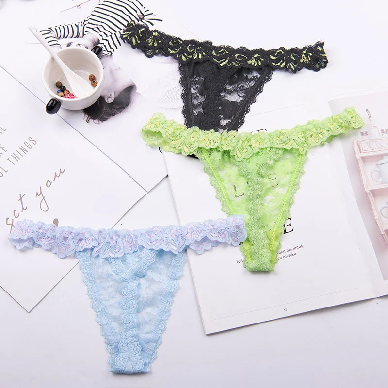 colorful fashion Women's Sexy lace Thongs G-string Underwear Panties Briefs For Ladies lingerie T-back 1pcs/lot ah23