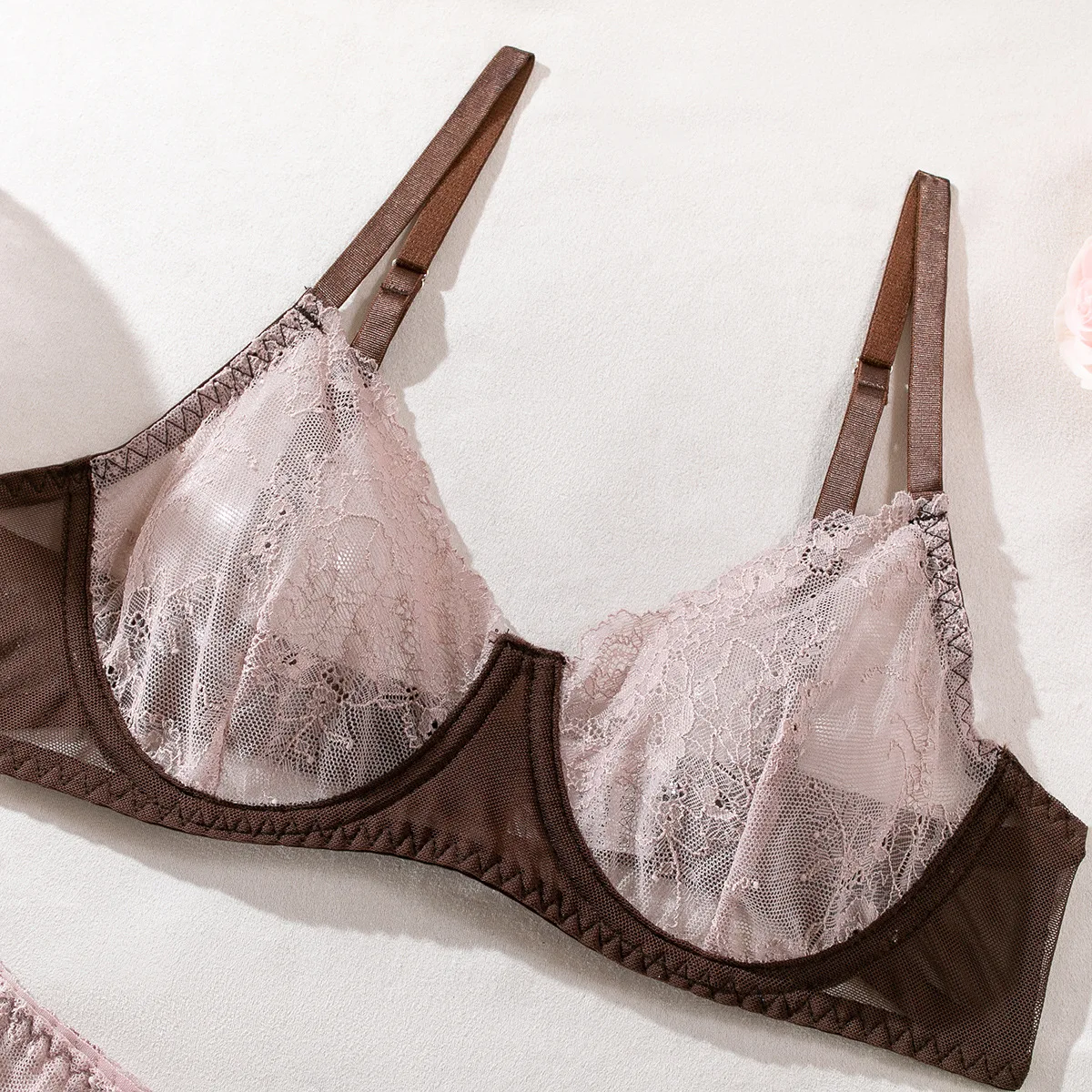 Women Bra and Briefs Sets Lace Flower Embroidery Sexy Perspective Underwire Erotic Lingerie Panty Two-Piece Underwear Set 2023 Women Bra and Briefs Sets Lace Flower Embroidery Sexy Perspective Underwire Erotic Lingerie Panty Two-Piece Underwear Set 2023