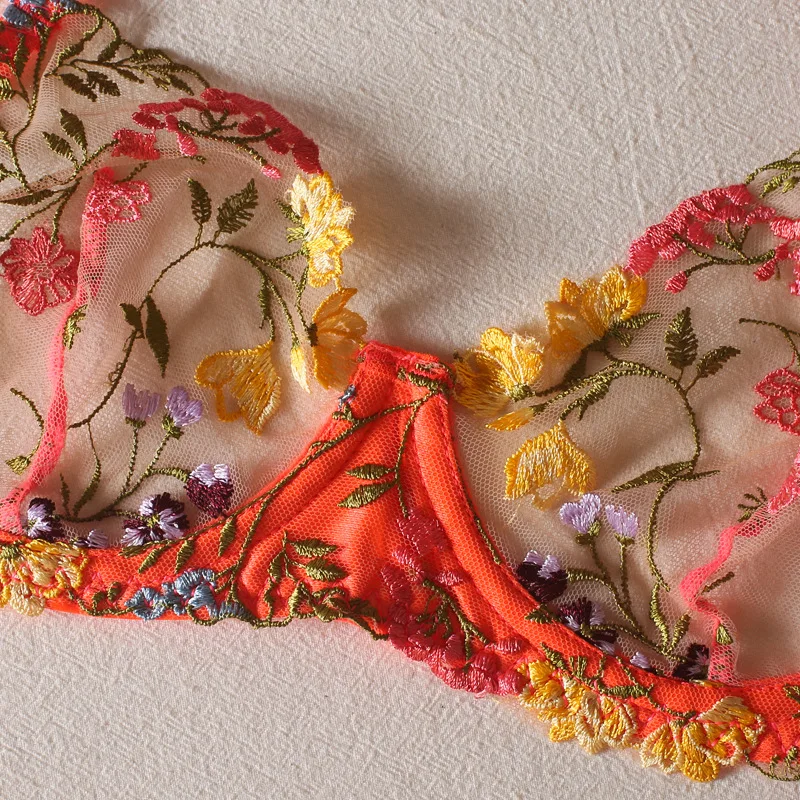 Women Bra and Briefs Sets Lace Flower Embroidery Sexy Perspective Underwire Erotic Lingerie Panty Two-Piece Underwear Set 2023 Women Bra and Briefs Sets Lace Flower Embroidery Sexy Perspective Underwire Erotic Lingerie Panty Two-Piece Underwear Set 2023