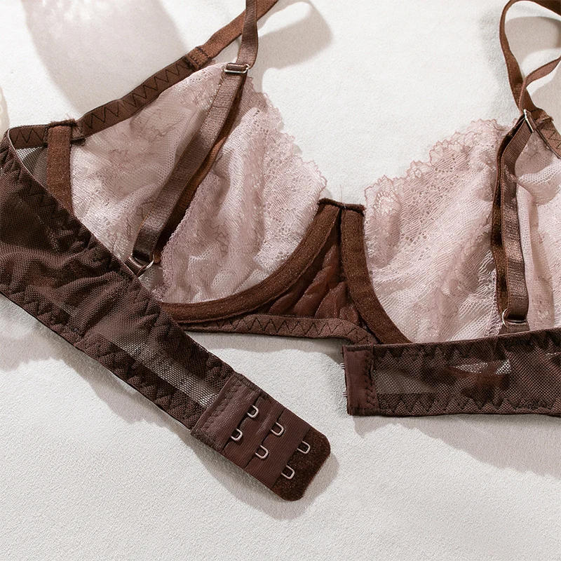 Women Bra and Briefs Sets Lace Flower Embroidery Sexy Perspective Underwire Erotic Lingerie Panty Two-Piece Underwear Set 2023 Women Bra and Briefs Sets Lace Flower Embroidery Sexy Perspective Underwire Erotic Lingerie Panty Two-Piece Underwear Set 2023