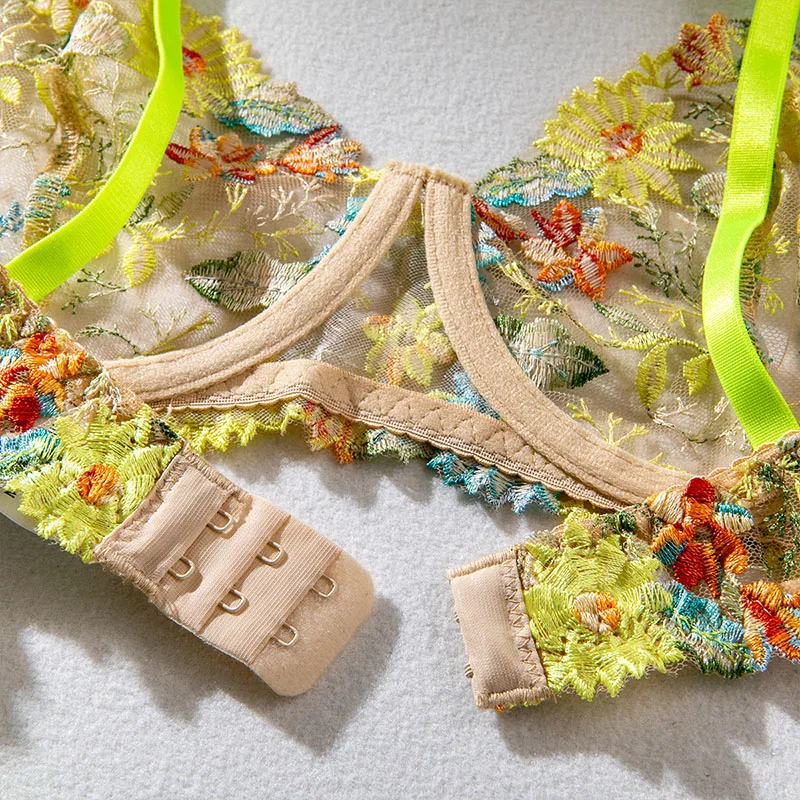 Women Bra and Briefs Sets Lace Flower Embroidery Sexy Perspective Underwire Erotic Lingerie Panty Two-Piece Underwear Set 2023 Women Bra and Briefs Sets Lace Flower Embroidery Sexy Perspective Underwire Erotic Lingerie Panty Two-Piece Underwear Set 2023