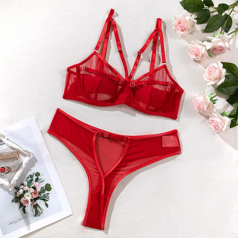 Women Bra and Briefs Sets Lace Flower Embroidery Sexy Perspective Underwire Erotic Lingerie Panty Two-Piece Underwear Set 2023 Women Bra and Briefs Sets Lace Flower Embroidery Sexy Perspective Underwire Erotic Lingerie Panty Two-Piece Underwear Set 2023